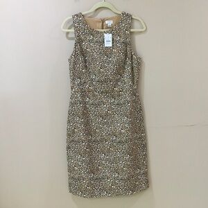 J.Crew Sheath Dress Brown animal print L6833 new